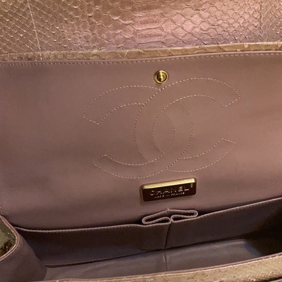 👛 CLASSIC FLAP RARE pink python 🐍Very well maintained. - Picture 6 of 9